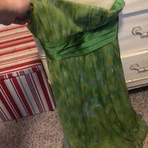 Green strapless dress
